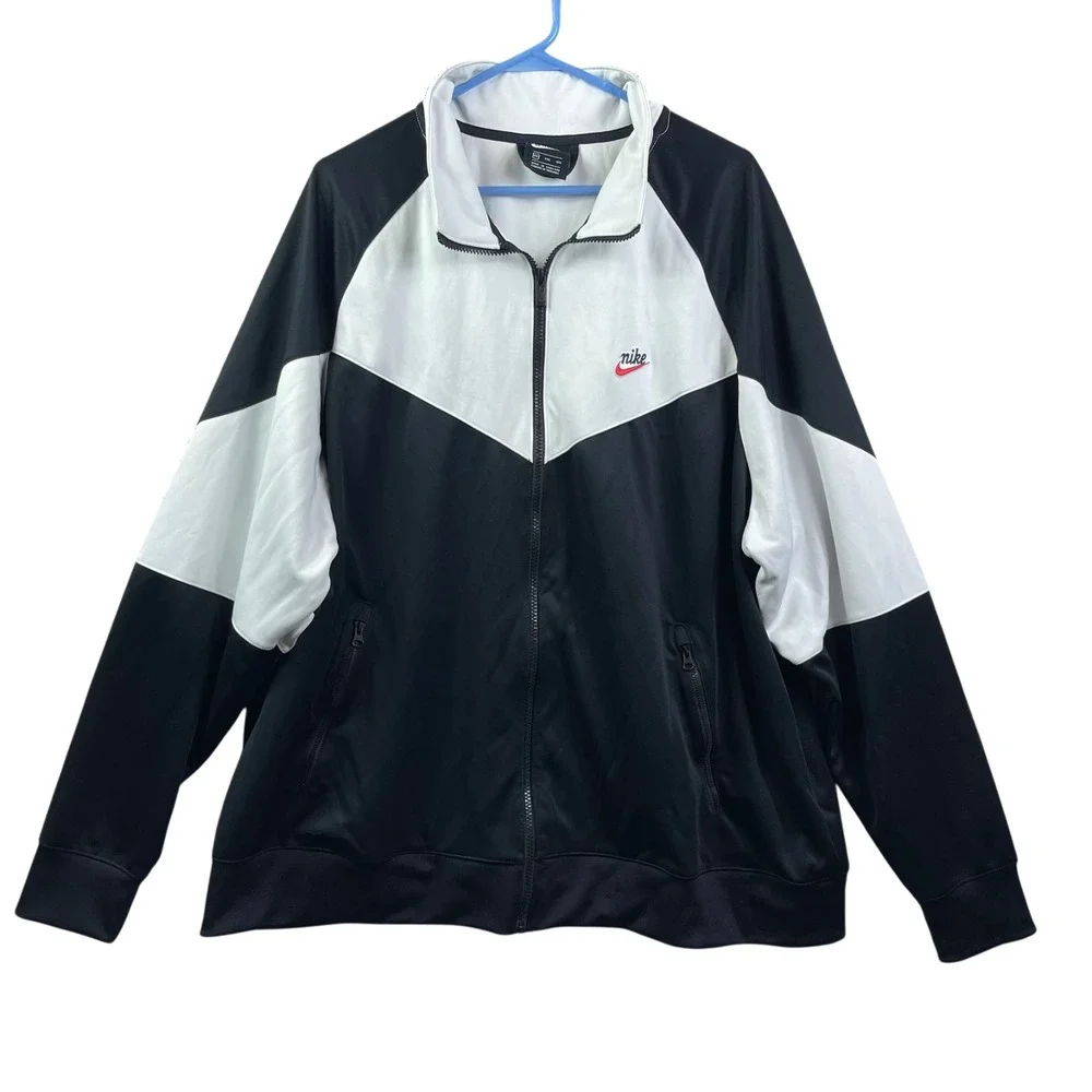 Nike Heritage Windrunner Hooded Jacket Mens 2XL Black White